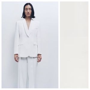 ZARA White Tuxedo‎ Blazer Women’s Size XXL NWT